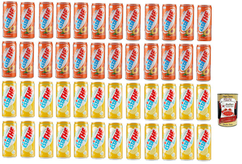 Ferrero Eistee Testpaket Ferrero ESTATHE Eistee The' Zitrone-The' Pfirsich Dose 48 x 330 ml + Italian Gourmet polpa 400g 8000500267370