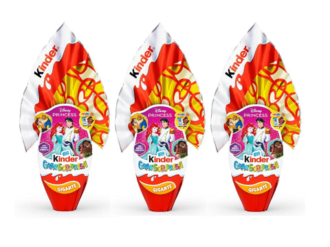 Ferrero Kategorien 3x Kinder GranSorpresa Gigante Disney Princess Doppel-Überraschungs-Osterei aus Milchschokolade, 320 g