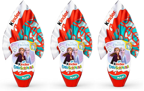 Ferrero Kategorien 3x Kinder GranSorpresa Maxi Disney Frozen Feinstes Osterei aus Vollmilchschokolade mit Disney Frozen-Überraschung, 220 g