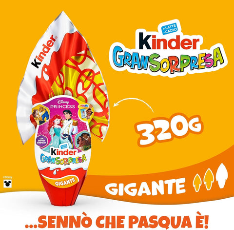 Ferrero Kategorien Kinder GranSorpresa Gigante Disney Princess Doppel-Überraschungs-Osterei aus Milchschokolade, 320 g