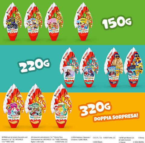 Ferrero Kinder GranSorpresa Gigante Disney Princess Doppel Überraschungs Osterei aus Milchschokolade 320 g italienisch Original