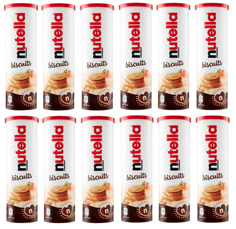 Ferrero Kekse 12x Ferrero Nutella Biscuits biscotto con un cremoso cuore di Nutella Keks mit cremigem Nutella-Herz Kekse 166g Tube