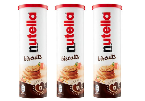 Ferrero Kekse 3x Ferrero Nutella Biscuits biscotto con un cremoso cuore di Nutella Keks mit cremigem Nutella-Herz Kekse 166g Tube