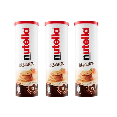 Ferrero Nutella Biscuits biscotto con un cremoso cuore di Nutella Keks mit cremigem Nutella - Herz Kekse Tube 3x 166g Original italienisch