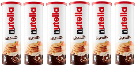 Ferrero Kekse 6x Ferrero Nutella Biscuits biscotto con un cremoso cuore di Nutella Keks mit cremigem Nutella-Herz Kekse 166g Tube