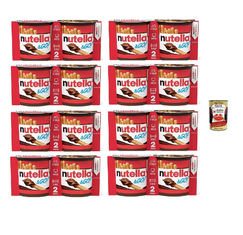 Ferrero Kekse 8x Ferrero Nutella &GO 2x48gr, Snack auf Basis von Haselnuss- und Kakao-Streichcreme und knusprige herzhafte Kekse 2x48g + Italian Gourmet polpa 400gr 8000500301609