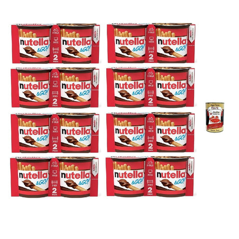 Ferrero Kekse Ferrero Nutella &GO Snack auf Basis von Haselnuss und Kakao Streichcreme und knusprige herzhafte Kekse 2x48gr + 2x48g italienisch Original 8000500301609