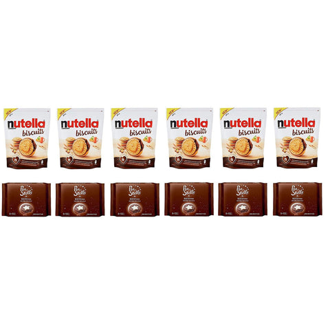 Ferrero TESTPAKET gefüllte Kekse Nutella Biscuits Mulino Bianco Pan di Stelle Biscocrema biscuits cookies Italienische 6x304g Original italienisch