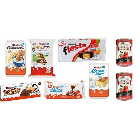 Ferrero Testpaket Kinder Brioss Colazione più Panecioc Delice Fiesta Snack 1x3008g Original italienisch Kekse