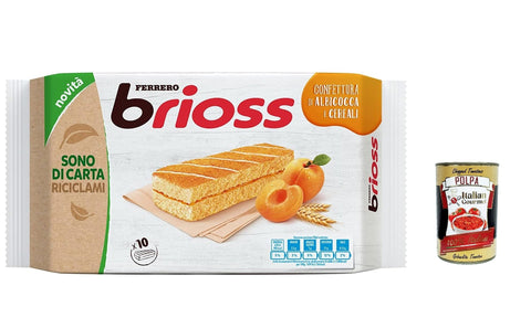 Ferrero Brioss Albicocca Aprikose, Apricot kuchen Packung mit 10 Snacks 6x280g Original italienisch