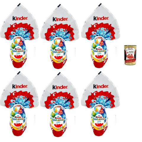 Ferrero Kinder Gransorpresa Uovo dI Pasqua al cioccolato al latte Ei mit Überraschung Milchschokolade Osterei 6x41 g italienisch Original Pastasauce + kostenlos