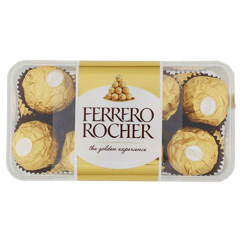 Ferrero Riegel 6x Ferrero Rocher Gold-Edition 16 pezzi Milchschokolade mit Haselnussfüllung 200g 8000500003787