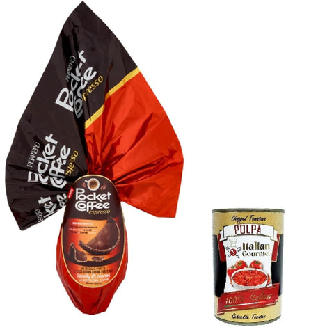 Ferrero Riegel Ferrero Uovo Pocket Coffee Egg Pocket Coffee Dunkle Schokolade mit einer äußeren Schicht aus Kaffeekörnern 250 g italienisch Original Pastasauce + kostenlos polpa 8000500432624