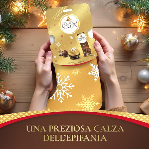 Ferrero Schokolade Ferrero Rocher Calza Strumpf – 17 Ferrero-Spezialitäten | Befana-Geschenkidee  255 g 8000500456446