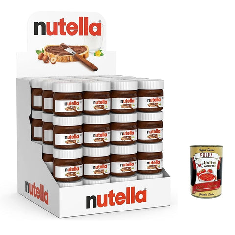 Ferrero Schokoladenaufstrich Ferrero Nutella Chocolate Auftrich Small - Glass - Set of 64 A 25 g Bread Spread, Nut Nougat Cream Original italienisch inkl. Italian Gourmet Polpa 400g 8000500049617