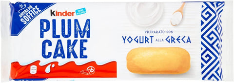 Ferrero Snack Kuchen 3x Ferrero Kinder Plumcake kuchen zubereitet mit cremigem griechischem Joghurt und weichem Snackkuchen (6 x 32 g) 8000500357347