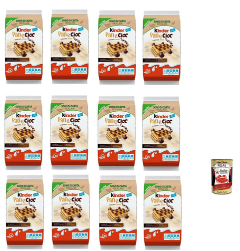 Ferrero Snack Kuchen & Backwaren Kinder Ferrero panecioc Kuchen mit mit Kakao- und Schokostückchen kekse riegel cookies 12x 290g + Italian Gourmet polpa 400g 8000500283240