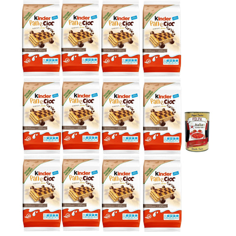 Kinder Pan e Cioc, 10 Snacks Schwammkuchen mit knusprigen Schokoladenflocken 12x290g Original italienisch Gebäck