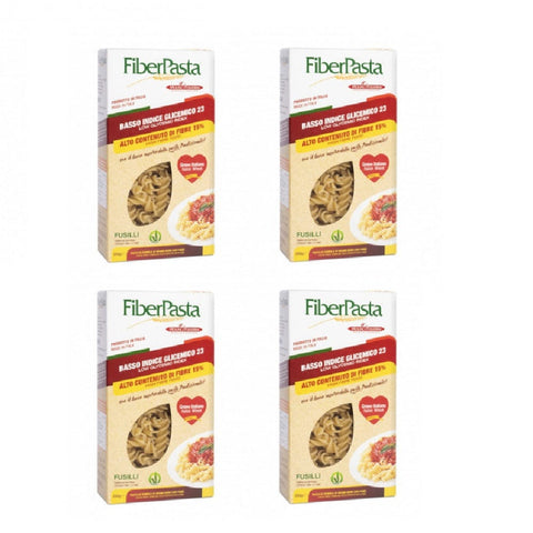 Fiber pasta 4x MHD 24/05/2025 Fiber pasta Fusilli Nudeln mit niedrigem glykämischen Index 250 g 8008647000362