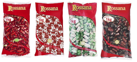 Fida Frucht- & Kräuterbonbons TESTPAKET Rossana Cocco - Cioccolato - Originali - Pistacchio Candies Bonbon Lollies Hartbonbons mit cremiger Füllung,4 Beutel 1Kg + Italian Gourmet Polpa di Pomodoro 400g Dose 8006150001449