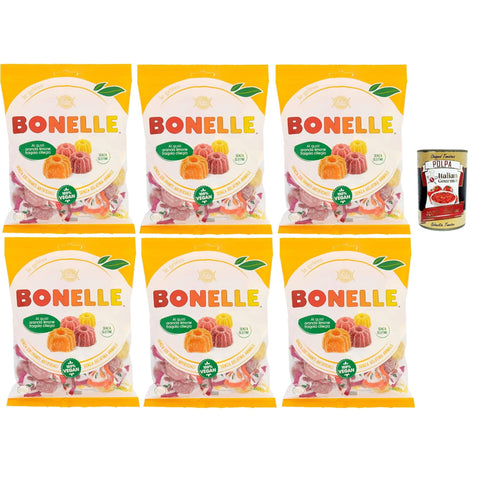 Fida Bonelle Gelées ai gusti Arancia, Limone, Fragola, Mora, nach Orange, Zitrone, Erdbeere und Brünette Geschmack frucht bonbons, lollies Süßigkeiten,6x 175 g italienisch Original