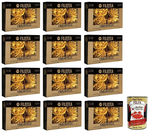 Filotea Tagliatelle Pasta all'Uovo Eiernudeln aus Rohstoffen Packung mit 12x 500g italienisch Original