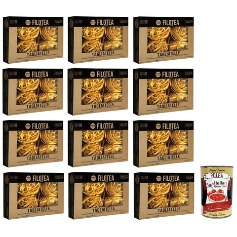 Filotea Tagliatelle Pasta all'Uovo Eiernudeln aus Rohstoffen Packung mit 12x 500g italienisch Original