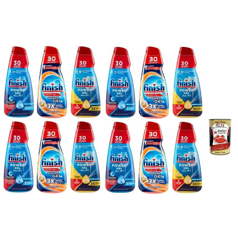 Finish Powergel Zitronengel Flüssigwaschmittel für die Spülmaschine, multifunktional, entfettende Wirkung, 30 Wäschen 4x 600 ml italienisch Original