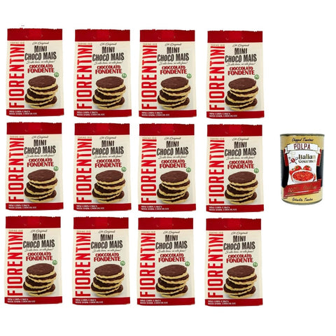 Fiorentini Flips Fiorentini the Originals Mini Choco Corn Dark Chocolate 12 x 60 g italienisch inkl. Italian Gourmet Polpa 400g 8032804040014