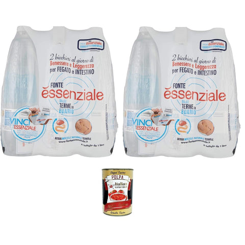 Fonte Essenziale Wasser Fonte Essenziale Acqua Minerale Naturale Natürliches Mineralwasser Einweg PET 12x1 Lt italienisch Original 8006290802005