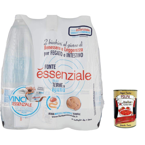 Fonte Essenziale Acqua Minerale Naturale Natürliches Mineralwasser Einweg PET 6x1 Lt italienisch Original