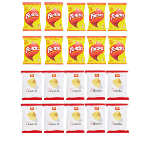 Fonzies Gli Originali Maissnack mit Käsegeschmack 40 g 10x italienisch inkl. 10x San Carlo classica 50g