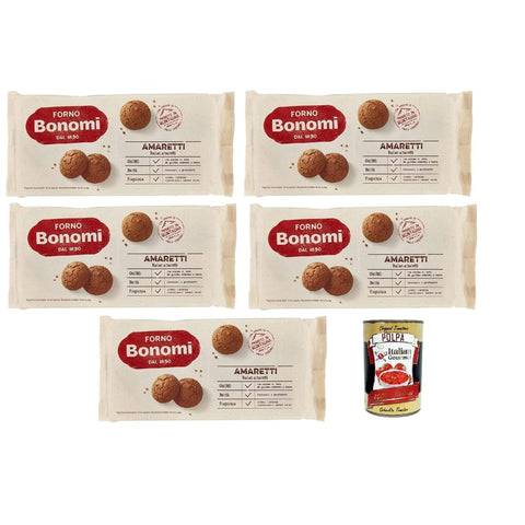 Forno Bonomi Snack Kuchen & Backwaren Forno Bonomi "Amaretti" Kekse Amaretti, Bonomi Amaretti Ofen, Kekse nach der verpackten Tradition, die mit den besten Naturprodukten hergestellt wurde 5x 200 g italienisch Original 8032804040014