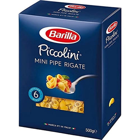 FOXCUP Kurze Pasta Barilla Pasta Barilla Piccolini Minipfeifen Rigate 500G (6er-Set) 3701018021687