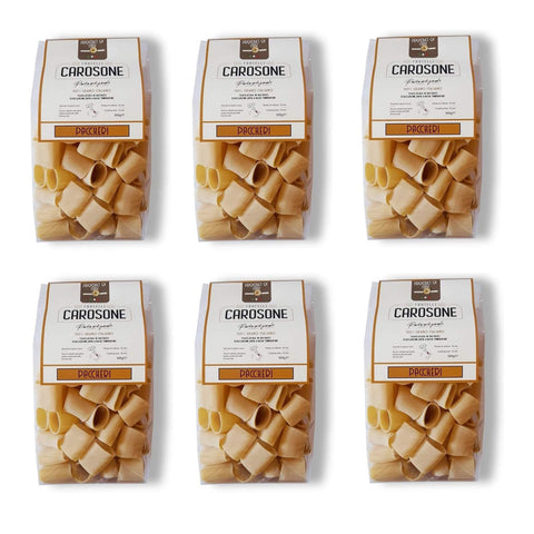 Carosone Fratelli Pasta Artigianale Paccheri handwerkliche Hartweizengrieß Pasta 100% italienischer Weizen Bronze 6x500g Original italienisch