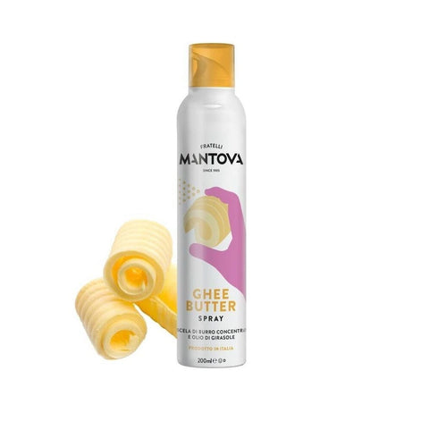 Fratelli Mantova Olivenöl Fratelli Mantova Ghee Butter Spray basierend auf Sonnenblumenöl und konzentrierter Butter 200ml 8006830995266