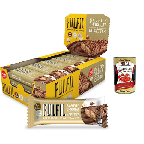 FULFIL Vitamin- und Proteinbalken (15 Balken 40 g) - Schokoladen- und Haselnussgeschmack - 14 g Protein mit hohem Proteingehalt, 9 Vitamine, niedriger