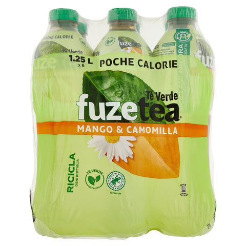 Fuze Eistee Fuze Tea Mango-Kamille aus grünem Tee 1,25 l pro PET-Flasche, 6 Flaschen 5449000232397