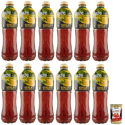 Fuze Tea Eistee, Ohne Zucker Zitrone Schwarzer Tee mit einer Zitronengras Note,Erfrischungsgetränk,Alkoholfrei,Einweg PET Flasche 1,25 Lt italienisch Original