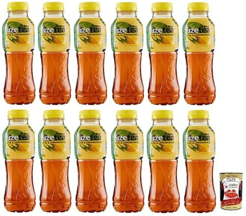 Fuze tea Eistee 12x FUZE TEA Limone Eistee, Zitrone Schwarzer Tee mit einer Zitronengras Note,Erfrischungsgetränk,Alkoholfrei,Einweg-PET-Flasche 400ml + Italian Gourmet Polpa di Pomodoro 400g Dose 5449000237101