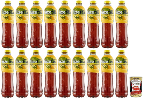 Fuze tea Limone Eistee Zitrone Schwarzer Tee mit einer Zitronengras Note Erfrischungsgetränk Alkoholfrei Einweg-PET-Flasche 1 25 Lt 18x italienisch Original