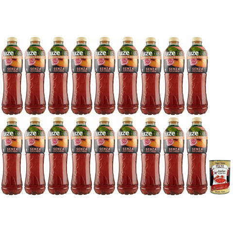 Fuze tea Senza Zuccheri Pesca, Ohne Zucker Schwarzer Tee Pfirsich und Rosen Eistee 18x1,25l Original italienisch Getränk