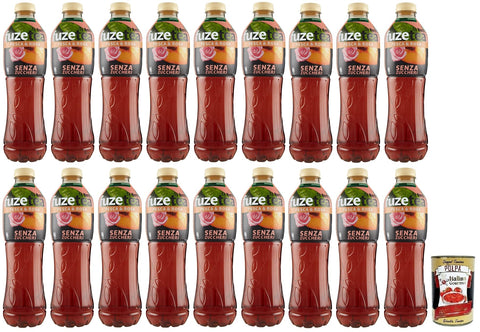 Fuze tea Senza Zuccheri Pesca, Ohne Zucker Schwarzer Tee Pfirsich und Rosen Eistee 18x1,25l Original italienisch Getränk