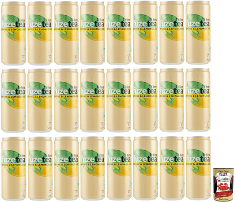 Fuze Tea Eistee,Zitrone Schwarzer Tee mit einer Zitronengras Note,Erfrischungsgetränk,Alkoholfrei,Einwegdose 330 ml italienisch Original