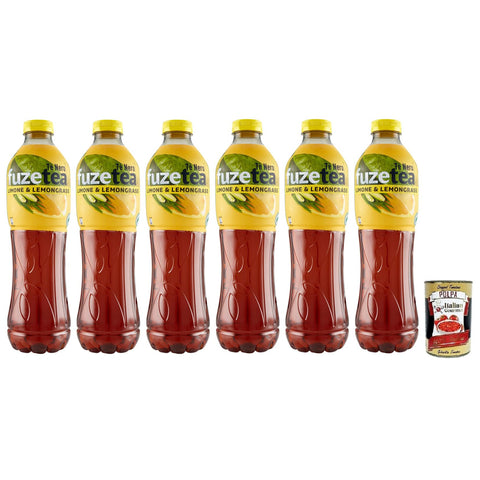 Fuze tea Limone Eistee Zitrone Schwarzer Tee mit einer Zitronengras Note Erfrischungsgetränk Alkoholfrei Einweg-PET-Flasche 1 25 Lt 6x italienisch Original