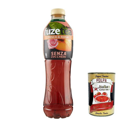 Fuze Tea Schwarzer Tee zero, Pfirsich mit einer Notiz von Rosette Pet 1,25 l ohne Zucker, peach ice tea sugar free italienisch Original