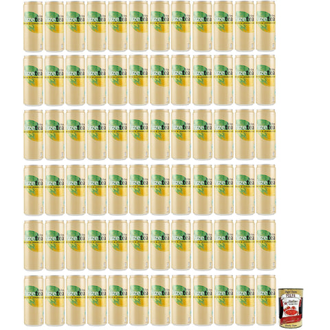 Fuze tea Eistee Zitrone Schwarzer Tee mit einer Zitronengras Note Erfrischungsgetränk Alkoholfrei Einwegdose 330 ml 72x italienisch Original Pastasauce + kostenlos