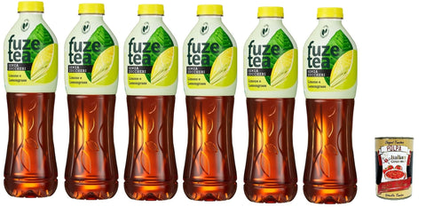 Fuze tea Eistee Fuze Tea, Alkoholfreies Erfrischungsteegetränk mit Zitrone und Zitronengras, 6x 1,5l + Italian Gourmet polpa 400g 5449000237118
