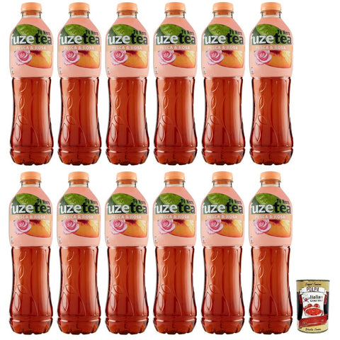 Fuze Tea Eistee Fuze Tea Pesca,Schwarzer Tee Pfirsich und Rosen Eistee,Erfrischungsgetränk,Alkoholfrei,Einweg PET Flasche 1,25 Lt italienisch Original 5449000237132