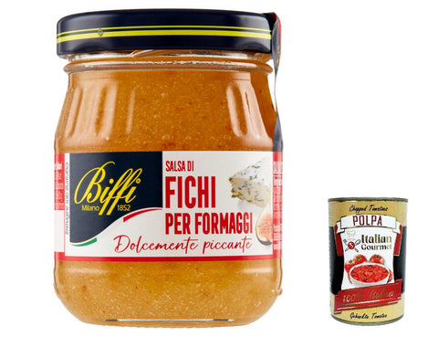 Gaia Saucen & Marinaden 6x Biffi Feigen Senfsauce für Käse, Senapata -Sauce basierend auf kandierten Feigen 100g + Italian Gourmet polpa 400g 8009320038306